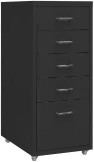 vidaXL Aktenschrank mit Rollen Schwarz 28 x 41 x 69 cm Metall [335914]