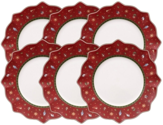 Villeroy & Boch Teller-Set Toy's Delight Speiseteller rot 29 cm Set6, Premium Porcelain