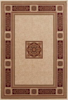 TaraCarpet Teppich TaraCarpet Leonardo Design Renaissance, rechteckig, Höhe: 14 mm, Modernes Orientalisches Design in gold rot premium 133x195