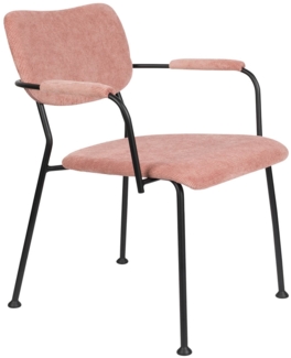 ZUIVER Armlehnstuhl BENSON PINK mit trendigen Cordstoff