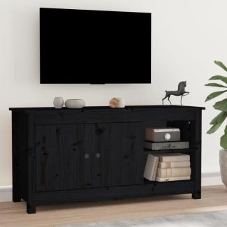 TV-Schrank Schwarz 103x36,5x52 cm Massivholz Kiefer [814593]