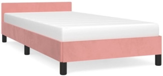 vidaXL Bettgestell mit Kopfteil, Kunstleder, Rosa, 100x200 cm