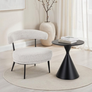 IDIMEX Loungesessel ISOMA, Wohnzimmerset mit Relaxsessel und Beistelltisch modernes design beige