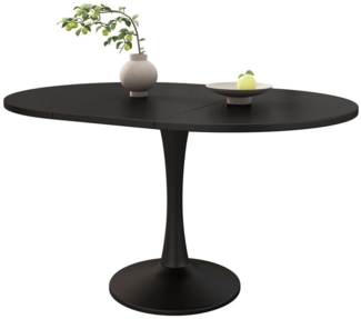 MODFU Esstisch Versenkbarer Tisch mit modernem, ovalem Design (Küchentisch, Stehtisch, Tisch, Wohnzimmertisch, 1-St, ovaler, schlichter Kaffee-Freizeittisch), 100/140 x 100 x 75 cm