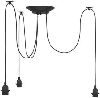vidaXL Pendelleuchte mit 3 Fassungen E27 Schwarz Metall 4103453