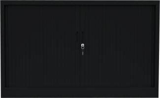 Querrollladenschrank Sideboard 120cm breit Stahl Büro Aktenschrank Rolladenschrank Schwarz (HxBxT) 1050 x 1200 x 460 mm / 555139