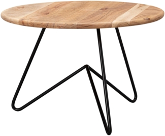 Wohnling Couchtisch 60 x 39,5 x 60 cm Akazie Massivholz / Metall Sofatisch