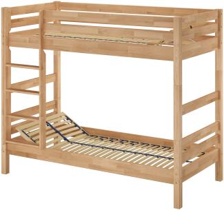 Erst-Holz® Etagenbett inkl. Federholzrahmen, Massivholz Buche, 100 x 200 cm