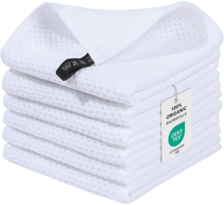 6er Set Moosfor Geschirrtücher 100% Baumwolle Weiß 30x30 cm