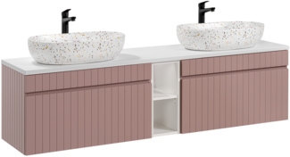 ICONIC ROSE Badmöbel-Set 180 cm mit Aufsatzwaschbecken (180cm), Antike Rose