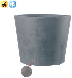 Rollbarer XL Pflanzkübel Millennium 80 Liter in Grau mit Tolle Naturstein Optik