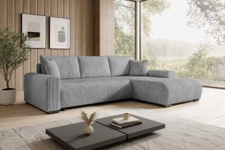 storez24 Ecksofa Nelly, mit Bettkasten und Schlaffunktion, Cordstoff, L-Form, bequem