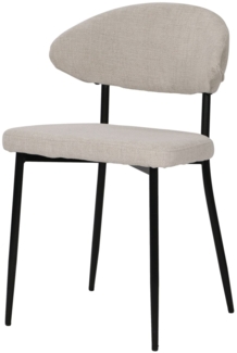 2er Set Stühle Sit&Chairs 56 x 82 x 53 cm Polyester Metall Beige Schwarz