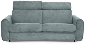 Beautysofa Schlafsofa Pavarti modernes Sofa mit italienischem Klappmechanismus und Matratze, mit Bettkasten, verstellbaren Kopfstützen und Schlaffunktion, in 3 Größen & 8 Farben