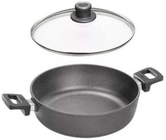 WOLL Guss‑Kasserolle Nowo Titanium Induction Ø 28 cm / 4,5 L Titan-Antihaft Guss-Aluminium Induktionsboden inkl. Glassdeckel alle Herdarten bis 250 °C Spülmaschinenfest
