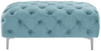 Vente-unique - Chesterfield-Hocker - Samt - Pastellblau - EDWINA