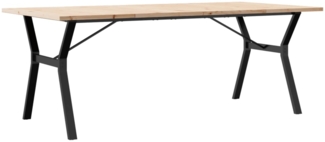 vidaXL Esstisch Y-Gestell 200x100x75,5cm Massivholz Kiefer & Stahl 3282789