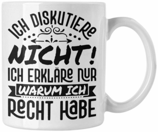 Trendation Tasse Mathe-Lehrer Tasse Geschenkidee Ich Diskutiere Nicht Ich Erkläre Waru