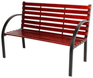 Parkbank Tannenholz Gartenbank Sitzbank Holz Metall Terrasse Balkon 122x80cm