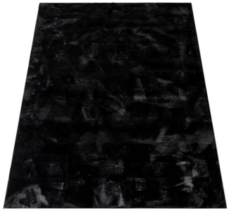 KADIMA DESIGN Teppich waschbar Einfarbig Wohnzimmer schmutzabweisend Teppich Kurzflor, Rechteckig, Höhe: 14 mm, Florhöhe: 10 mm, 100% Polyester, Rechteckig, 60x90cm, Schwarz