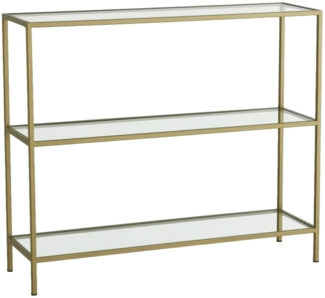 Dmora Konsolentisch Domenica, Tisch, Eingangskonsole, Regal, 100x30 h85 cm, Gold