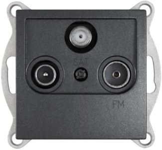 Antennendose McPower ''Flair'' für TV, Radio und Sat, UP, anthrazit