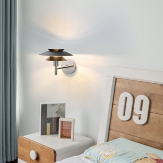 ZMH Wandleuchte Innen Schlafzimmer Wandlampe - Vintage Schwarz aus Metall Bettlampe G9 Flur Up Modern Design Flurlampe Wand Wandbeleuchtung für Wohnzimmer Treppenhaus Bett- Ohne Leuchtmittel (Max. 25W)