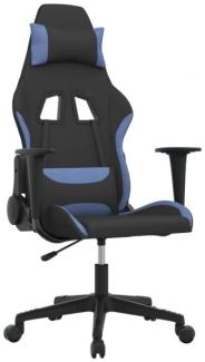vidaXL Gaming-Stuhl Schwarz und Blau Stoff 3143739