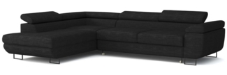 Deine Möbel 24 Wohnlandschaft ASTON Cord-Stoff Samt 277 cm breit Ecksofa Sofa Wohnzimmer L-Couch, Grau Beige Dunkelgrau Anthrazit Graphit Schwarz Hellgrau verstellbare Kopfstütze 2 Teile, mit Schlaffunktion Bettkasten Stauraum