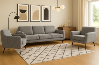 Wohnzimmer-Set BENITO 4: 3-Sitzer Sofa + 2 Sessel
