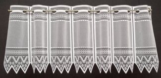 Gardinen Kranzusch Scheibengardine nach Maß Jacquard grafisch, Stangendurchzug (1 St), transparent, Stablöcher,transparent,verschiedene Höhen, Breiten