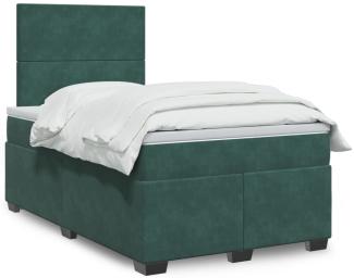 vidaXL Boxspringbett mit Matratze Dunkelgrün 120x190 cm Samt 3290855