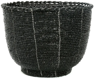 Die Beaded Bonbonschale - Schwarz - M - Schwarz - 13x13x10cm