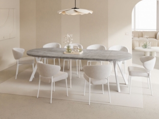 WFL GROUP Esstisch Twixy (erhältlich in 2 Größen – Durchmesser 100 cm, ausziehbar auf 250/300 cm), XXL groß extra lang Ausziehtisch für 5-16 oder 5-14 Personen