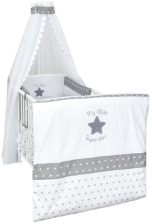 Baby-Delux Babybettwäsche Baby Bettwäsche Set 4-Tlg. Nestchen Chiffonhimmel, Baumwolle, 4 teilig, Bettset für Babybetten 140x70 & 120x60 verschiedene Designs