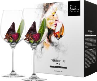 Eisch Superior 500/2 Sensis plus Rotwein 2er Set mit Glaspoliertuch, 2 Gläser im 4 farb. Geschenkkarton 25005020 500/2 + 30094202 942/2