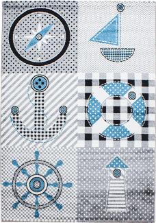 Kinder Teppich Kikki rechteckig - 140x200 cm - Grau