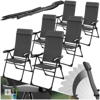 tectake Campingstuhl Müritz (Set, 6 St), Robuste Stahlgestelle ummantelt mit rostfreiem Aluminium