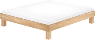 Erst-Holz Extra komfortables Doppelbett 180x200 Buche Bettrahmen Holzbett V-60. 87-18 inkl. Rollrost und Matratze