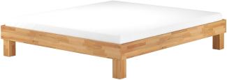 Erst-Holz Extra komfortables Doppelbett 180x200 Buche Bettrahmen Holzbett V-60. 87-18 inkl. Rollrost und Matratze