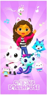 Gabby's Dollhouse Badetuch Dreamworks, Baumwolle, Mädchen Strandtuch 70 x 140 cm