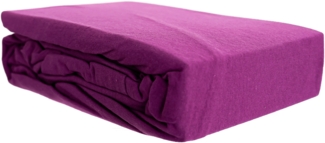 Jersey Spannbettlaken 100% Baumwolle 140-160x200 cm + 25 cm Rundumgummizug Lila
