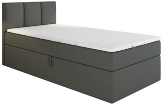 A&J MöbelLand GmbH Boxspringbett Einzelbett NASI mit Bettkasten, Topper und gepolstertem Kopfteil. (Boxspringbett mit Bettkasten und gepolstertem Kopfteil. Gratis Topper – nur jetzt erhältlich!, Kostenlose Lieferung! TOP ANGEBOT), Länge 208 cm Höhe 106 cm