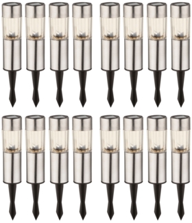 16 LED Edelstahl Solarlampen für den Außenbereich