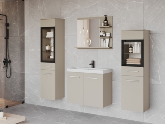 Badmöbel-Set Madrit I (Farbe: Cashmerebeige, mit Siphon, ohne Beleuchtung)