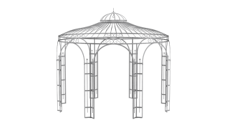 ELEO Gartenpavillon rund Florenz Ø 3,7 m feuerverzinkt