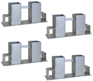 TRUTZHOLM Kaminholzregal Holzstapelhilfe Stapelhilfe Holzstapelhalter Kaminholzregal 4 Stück, BxTxH:10 x 34 x 15 cm, (4er Set, 4-St), Geeignet für Kanthölzer 70x70 mm (senkrecht) und 40x60 mm (waagerecht)