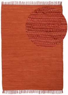 carpetfine Teppich Kelim Chindi uni, rechteckig, Höhe: 5 mm, Wendeteppich, reine Baumwolle, handgewebt, Uni-Farben, mit Fransen