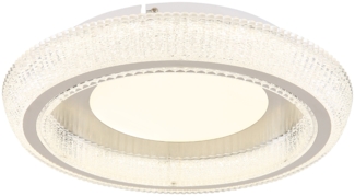 LED Deckenleuchte, Kristalle, CCT, opal, D 40 cm