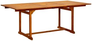 vidaXL Garten-Esstisch (150-200)x100x75 cm Massivholz Akazie 316564